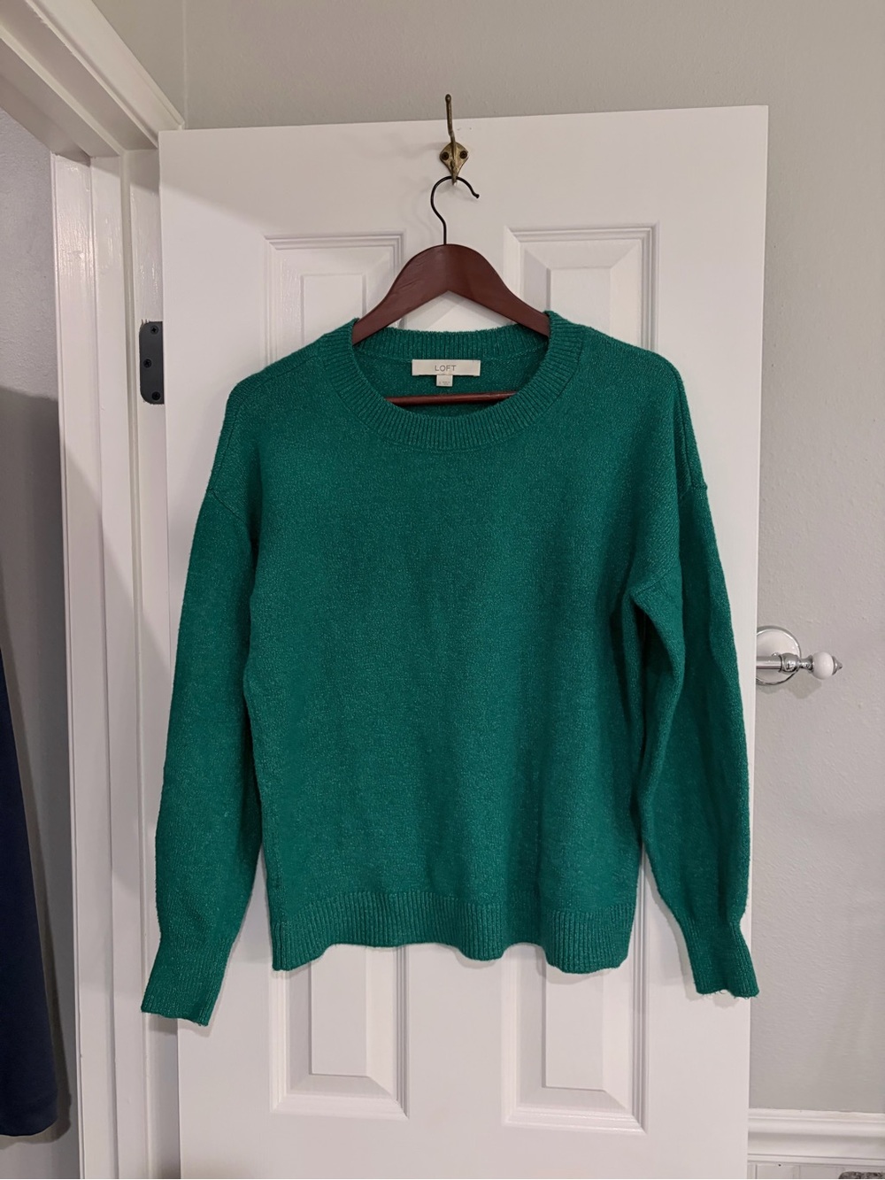 LOFT emerald green crewneck sweater
